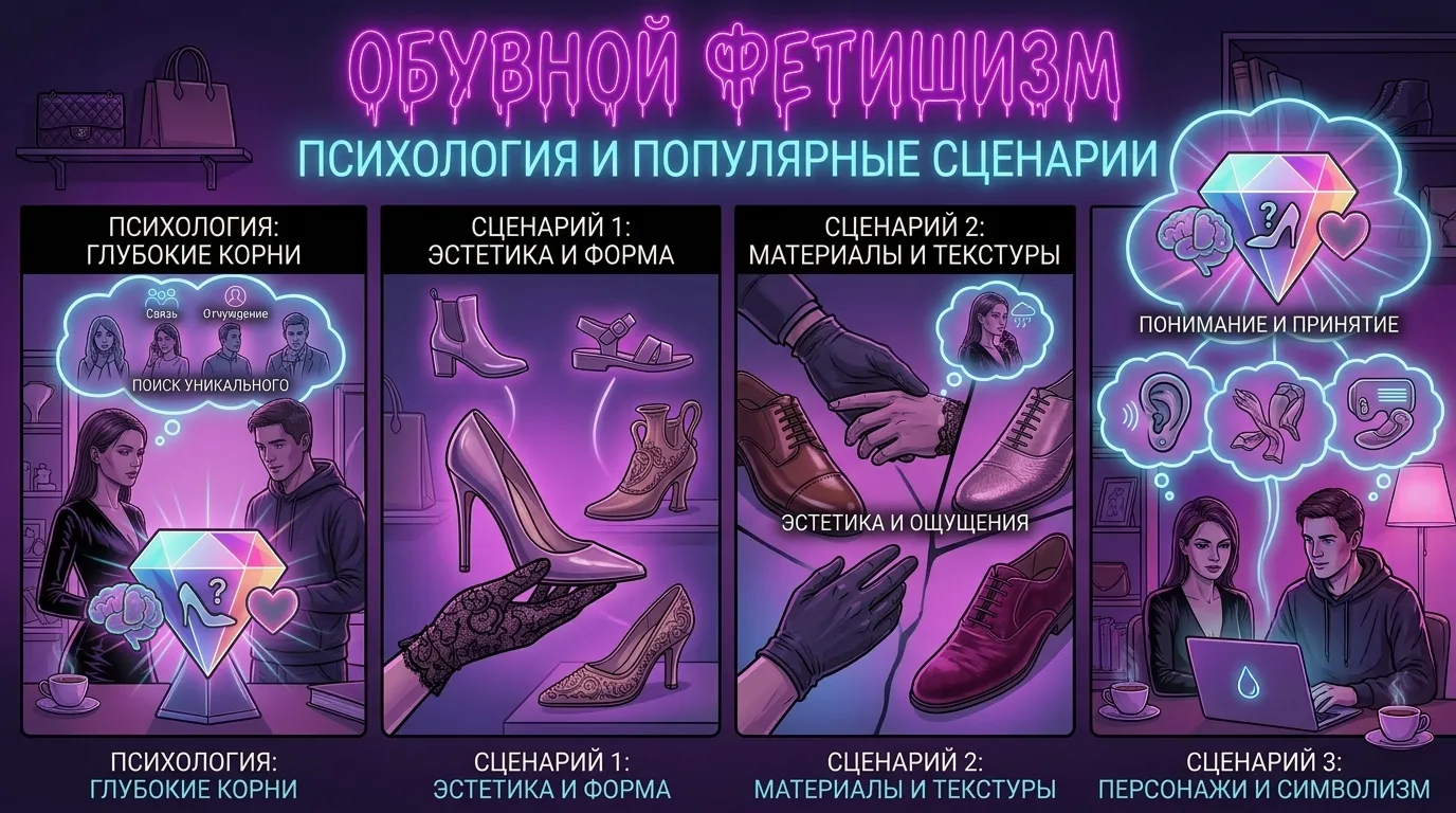 Обувной фетишизм: психология и популярные сценарии