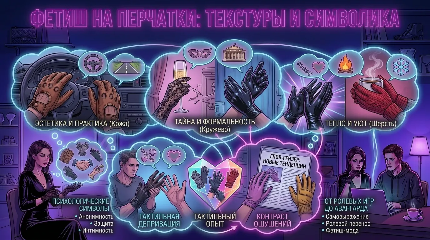 Фетиш на перчатки: текстуры и символика